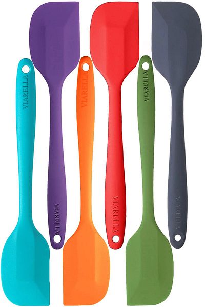 viarella Set of 6 Colorful Heat Resistant Fireproof Non-Stick Silicone Spatulas for 27 cm