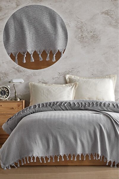 Cottexo طقم بيكيه وبيكيه مزدوج بنمط مخطط مقاس 200 × 230 سم