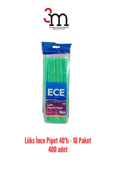 Ece ماصات رفيعة بألوان مختلطة - 10 عبوات من 40 قطعة