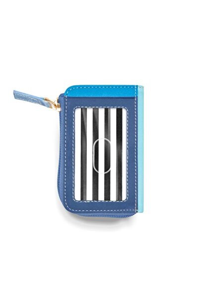 Case Look Kadın Deri Mavi Renkli Fermuarlı Küçük Cüzdan Angel 03