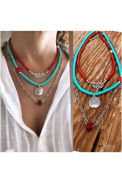 by özllem مجموعة قلادة بتصميم اللوتس