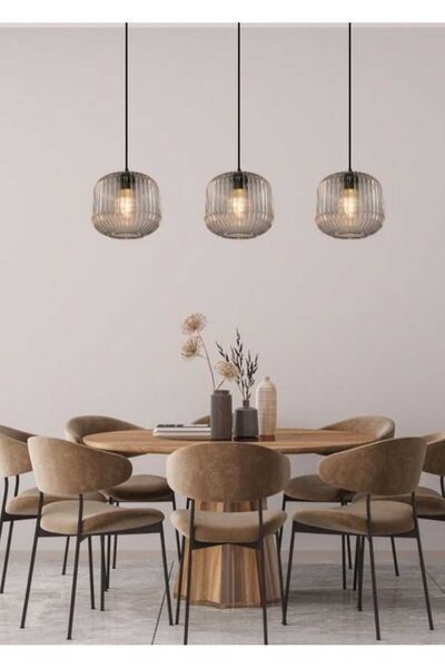 Genel Markalar RUSTİK ÜÇLÜ CAMLI MASA ÜSTÜ VİNTAGE SARKIT 100 CM KASA