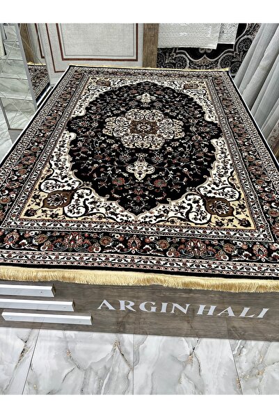 İpek Etnik Desen Lacivert Halı Argın Halı