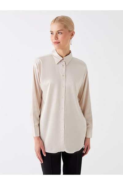LC Waikiki LCW Modest ίσιο μακρυμάνικο γυναικείο πουκάμισο τουνίκ