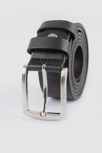 Tudors Pánský klasický černý pásek ze 100% pravé kůže 3,5 cm