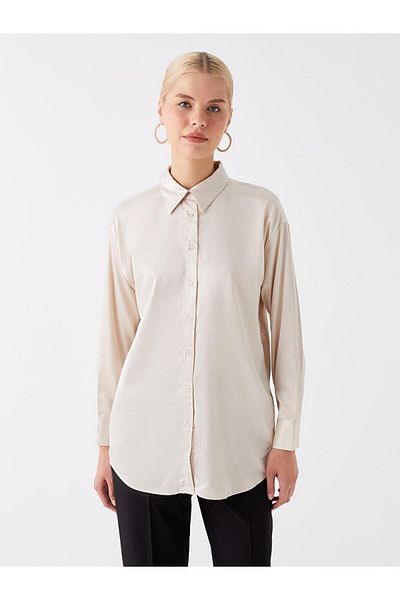 LC Waikiki LCW Modest ίσιο μακρυμάνικο γυναικείο πουκάμισο τουνίκ