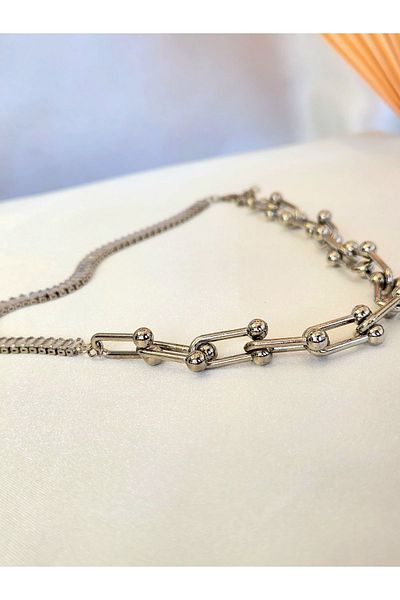 Eva Takı Waterway Paperclip Model Necklace - Comfortable Design