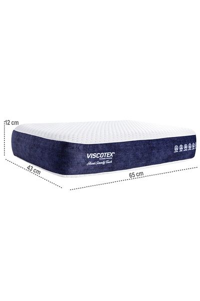 VİSCOTEX Hard Serenity Neck Supported Visco Orthopedic Pillow 65X43X12Cm, Hard Head Pillow for Neck Pain