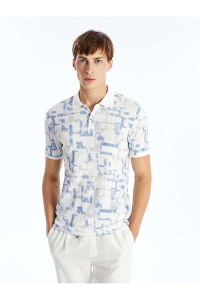 LC Waikiki Tricou pentru bărbați cu gât polo cu imprimeu - mânecă scurtă