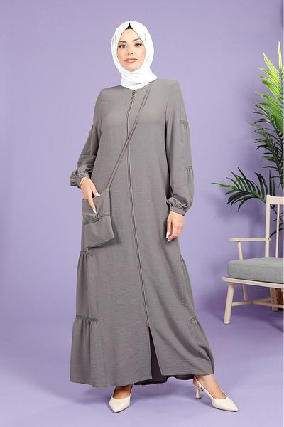 Beyza Gray Colored Cinem Lace Mobile Ferace 3765