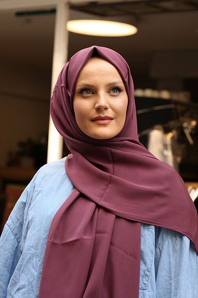 Stella Eşarp Γυναικείο σκούρο τριαντάφυλλο Medine μεταξωτό σάλι
