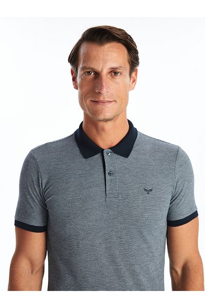 LC Waikiki Kurzärmliges T-Shirt mit Polokragen und Stickerei für Herren