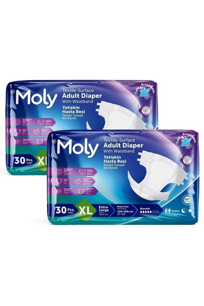Moly Bel Bantlı Hasta Bezi X Large 60'lı