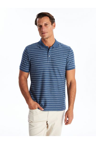 LC Waikiki Striped Polo Neck Men's T-Shirt - Short Sleeve