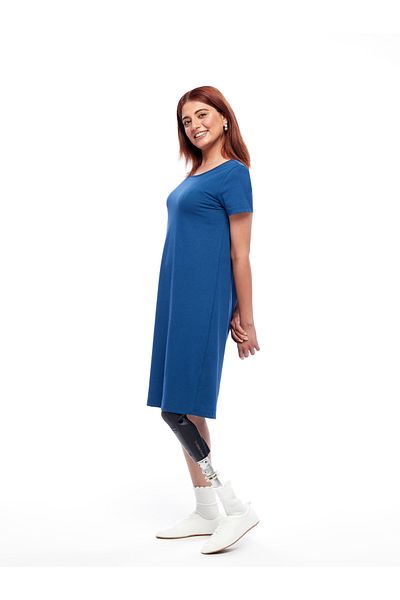 LC Waikiki Rochie de damă - decolteu, croială solidă, mânecă scurtă