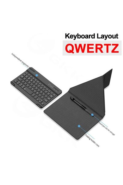 Fogy Samsung Galaxy Z Fold 3/4/5/6 Için Manyetik Standlı Bluetooth Klavye Keyboard Set