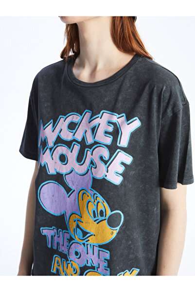 LC Waikiki Dámské tričko s potiskem Mickey Mouse - výstřih, krátký rukáv