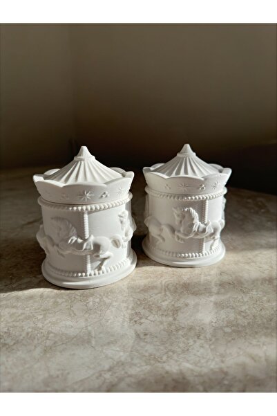 Bautinq Store Atlı Karınca Figürlü Dekoratif Beton Kapaklı Kutu 2Li Set