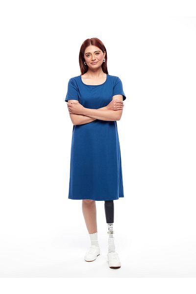 LC Waikiki Rochie de damă - decolteu, croială solidă, mânecă scurtă