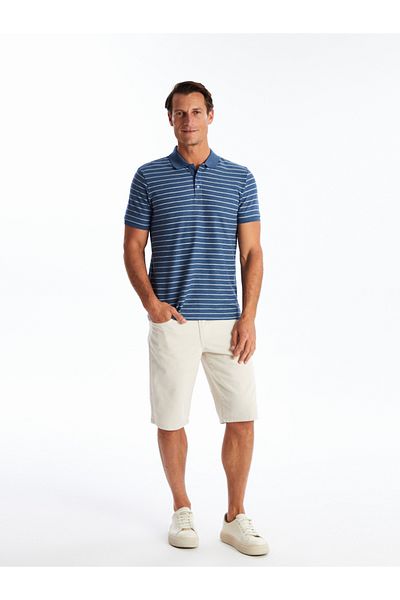 LC Waikiki Striped Polo Neck Men's T-Shirt - Short Sleeve