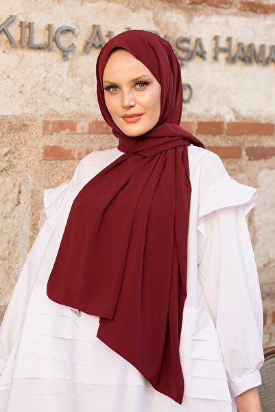 Stella Eşarp Γυναικείο μεταξωτό σάλι Medina μπορντό