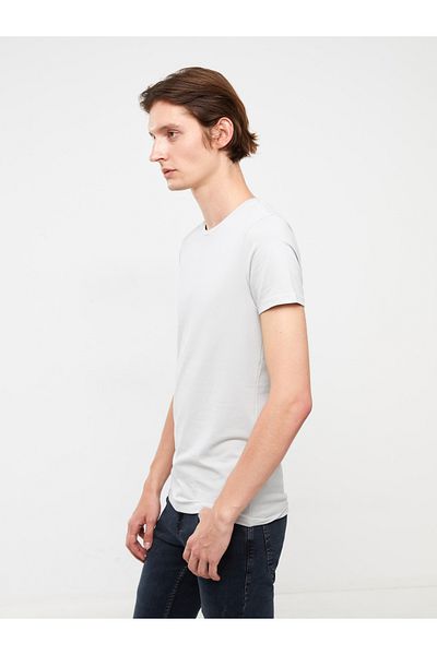 LC Waikiki Herren-T-Shirt mit Rundhalsausschnitt und kurzen Ärmeln aus gekämmter Baumwolle