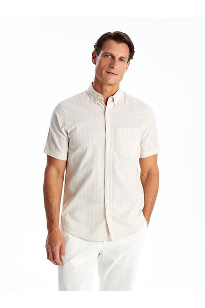 LC Waikiki Ανδρικό πουκάμισο με σχέδιο Regular Fit - Κοντό μανίκι