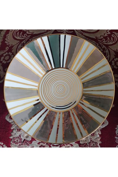 BY.RAYKA PORSELEN El Dekor Porcelain Hand Painted Coffee Table & Fruit Plate