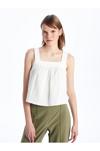 LC Waikiki Crop-Bluse für Damen mit U-Ausschnitt