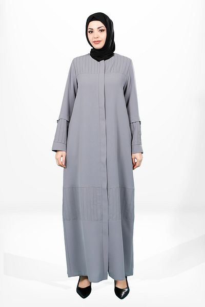Beyza Γκρι ριμπ φερμουάρ με πλαϊνή τσέπη Ferace 3970