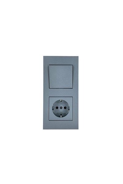 OVİVO Grano Smoked Switch and Grounded Socket Set
