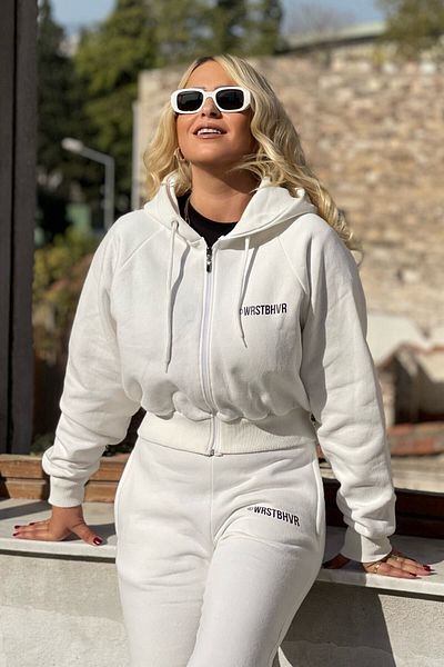 FEEL STYLE Σετ γυναικεία φόρμα με φερμουάρ Premium με στάμπα