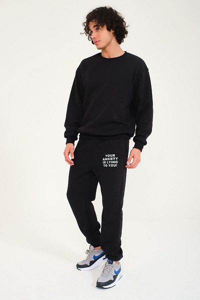 FEEL STYLE YOUR ANXIETY LYING TO YOU - Σετ φόρμας Crew Neck Premium
