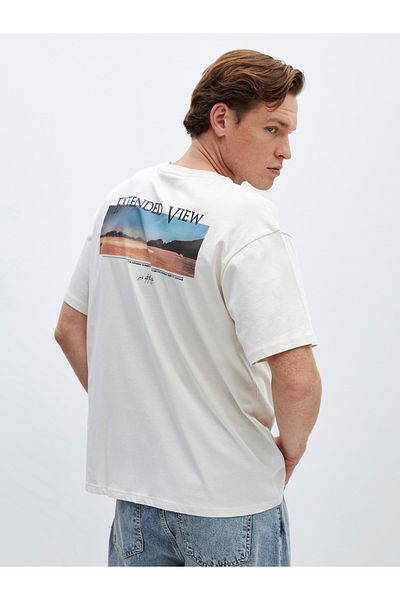 LC Waikiki Printed Men's Combed Cotton T-Shirt - Crew Neck, Short Sleeve