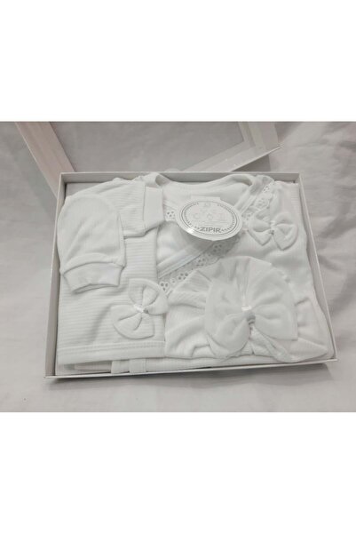 BERKAY Sundan Zıpır Pamuklu Raporlu Kumaş Fistolu Bebek Hastane Çıkışı 5 Parça