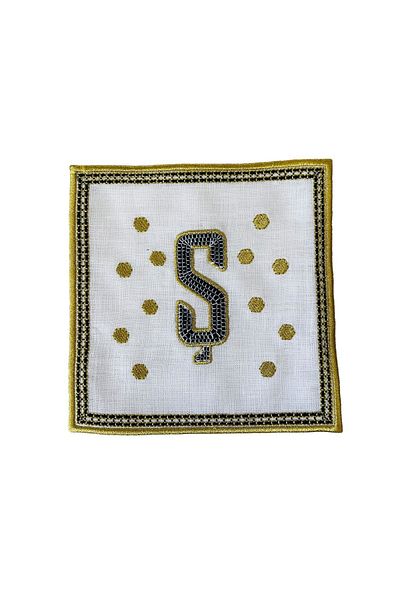 ge living Tiled Margot ́Ş ́ ́ Letter Cocktail Napkin (1 Piece)