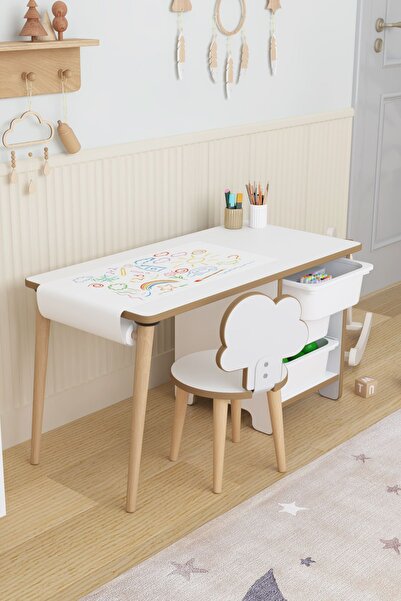 OBİ Atölye Resim Kağıdı Rulolu Aktivite Masası Çocuk Çalışma Masası Oyuncak D...