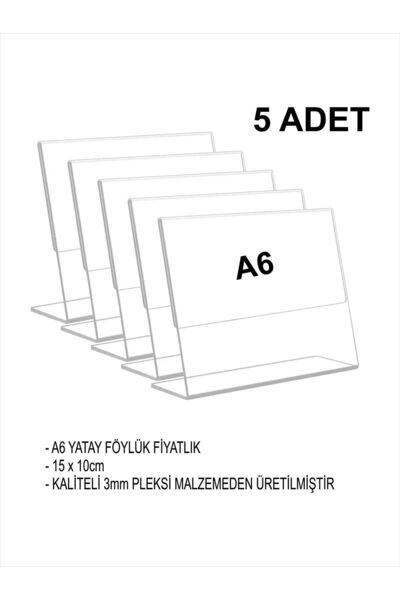 HomeJamin A6 Yatay L tipi Şeffaf Pleksi Föylük Fiyatlık Menü Broşür Etiket Fo...