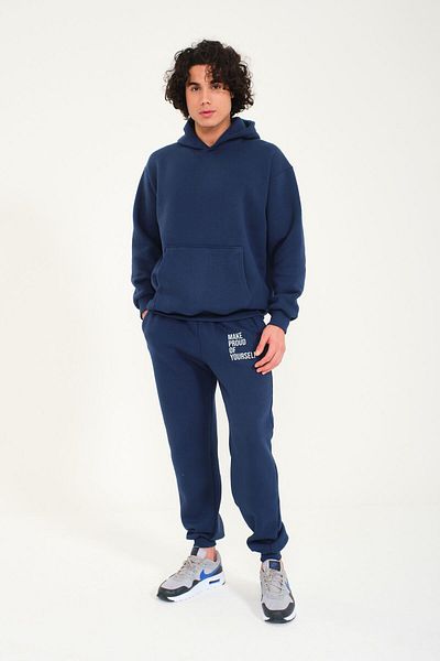 FEEL STYLE Σετ φόρμας Premium Kangaroo Pocket Hooded - MAKE PROUD OF YOURSELF