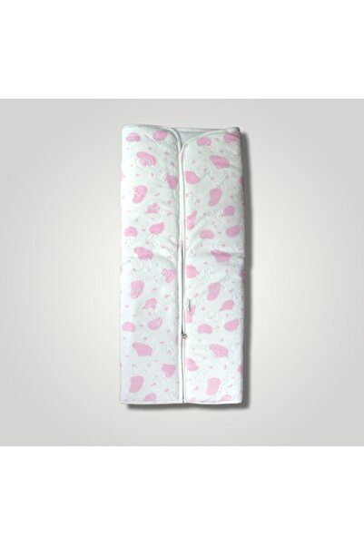 Tomuycuk 100% Cotton & Soft Baby Blanket - Pink Printed & Zippered Angora Blanket