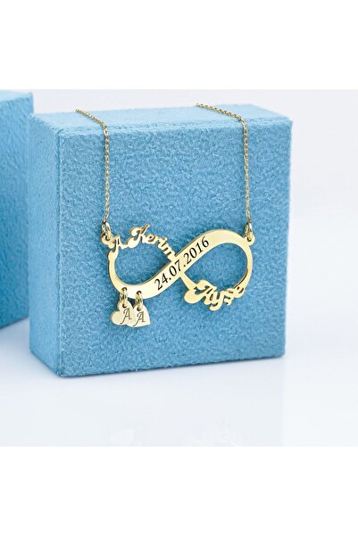 925KOLYE Isimli Sonsuzluk Kolye Modeli 925 Ayar Gümüş Gold Rengi