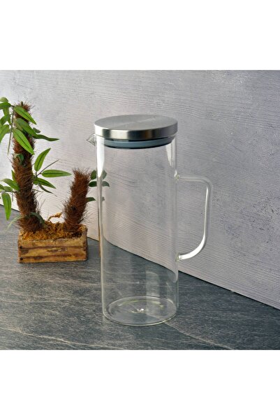Tohana Metal Kapaklı Cam Sürahi - Şeffaf - 1500 ml