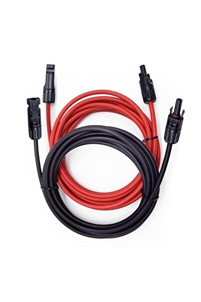 Yakens Enerji Güneş Paneli Uzatma Kablosu (3m+3m) 4mm Çift Taraflı Mc4 Soketl...