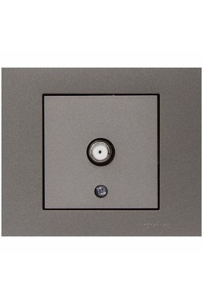 OVİVO Grano Metallic Anthracite F Type Satellite Socket With End