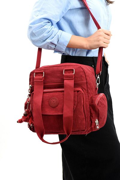 571 Collections Çanta Red Ultra Light Waterproof Multi-Pocket Shoulder Bag (Model: 571-5E)