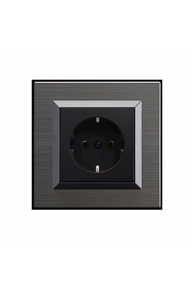 OVİVO Quantum Magnetic Gray Grounded Socket