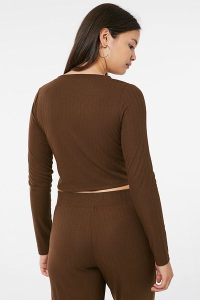 Ardene V-Neck Ribbed Cardigan