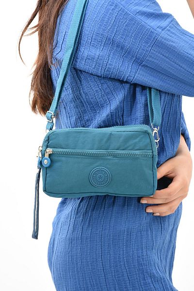 571 Collections Çanta Blue Cross Strap Three Compartment Wallet Phone Holder - 571-15E