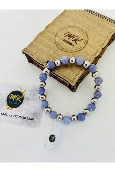 MK tasarım REAL PURPLE QUARTZ STONE BRACELET MK.022.012