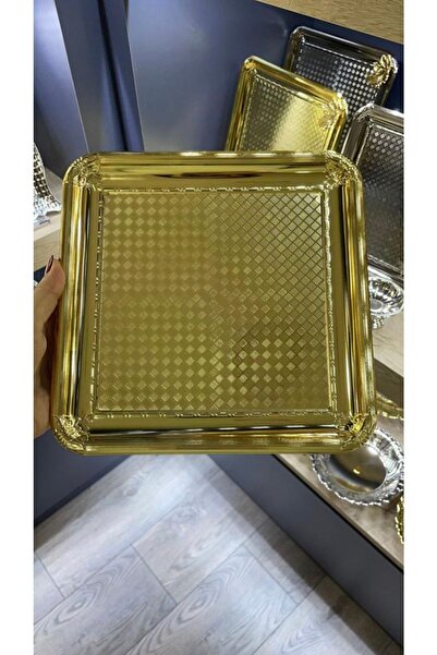 İmren Collection Gold Metal Sunum Tepsisi 1 Adet